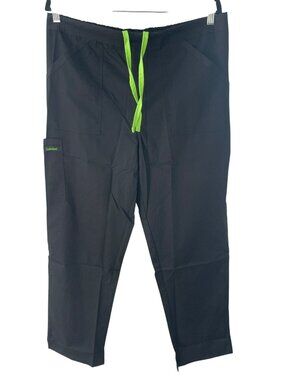 Landau Care Flex Scrub Pants Stretch Bottoms Neon Green 4 Pocket Unisex Sz M NWT